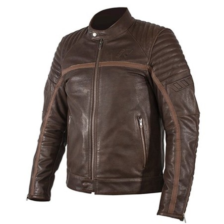 Giacca in pelle da moto Rukka Yorkton colore marrone