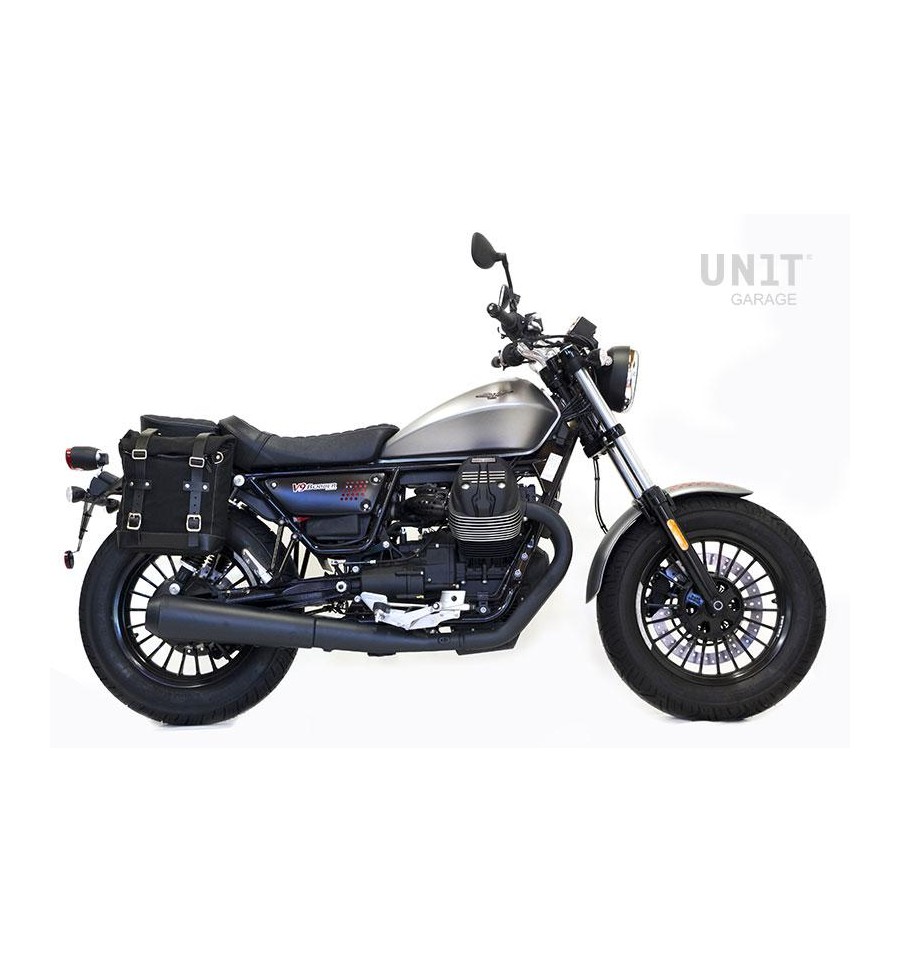 Kit Borsa Laterale Unit Garage In Canvas Per Moto Guzzi Bobber