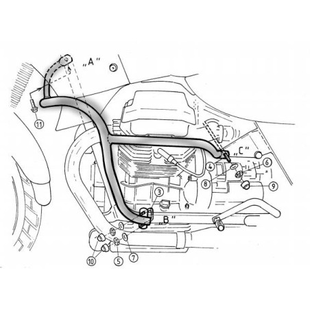 Paramotore nero Hepco & Becker per Moto Guzzi Quota 1000 e 1100 ES