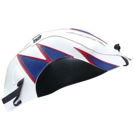 Copriserbatoio Bagster per CBR 1000RR 08-11 in similpelle bianco, blu e nero