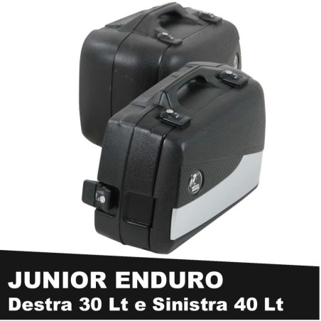 Valigie laterali Hepco & Becker Junior Enduro 30+40 litri argento