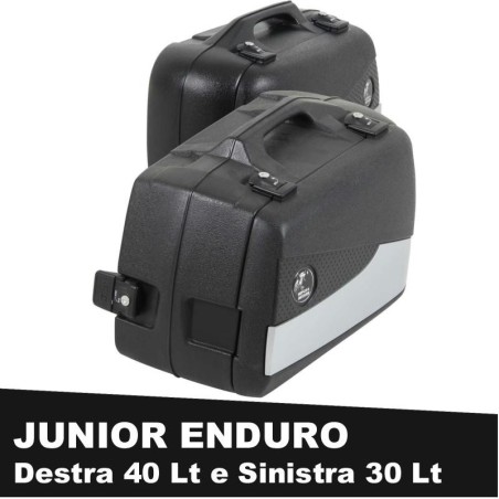 Valigie laterali Hepco & Becker Junior Flash Enduro 40+30 litri argento