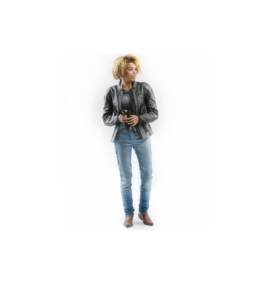 Pantalone jeans da moto Motto Stella Grey donna con rinforzi in kevlar