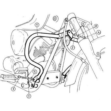 Paramotore cromato Hepco & Becker per Yamaha XVS 125/250 Drag Star