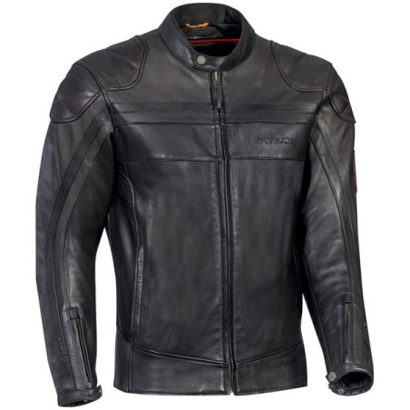 Giacca da moto in pelle Ixon Pioneer nera e marrone scuro