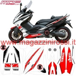 COPPIA ADESIVI DIAPASON CARENA ROSSO FITS COMPATIBILE CON YAMAHA T-MAX 500  01-07 : : Auto e Moto