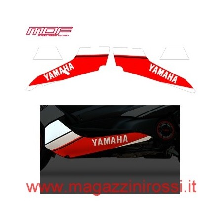 Set adesivi MDF sottopedana Strobe rosso e nero Yamaha 