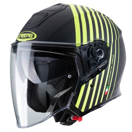 Casco Jet Caberg Flyon nero opaco e giallo fluo