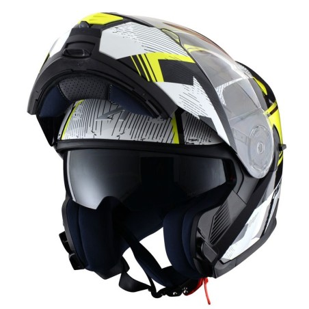 Casco modulare Astone RT 1200 doppia visiera nero bianco e giallo