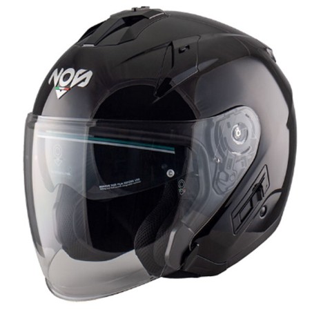 Casco Jet NOS NS-2 nero lucido