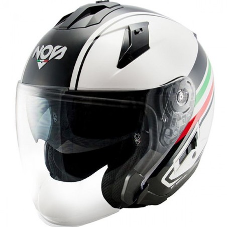 Casco Jet NOS NS-2 grafica sting Italia verde bianco rosso