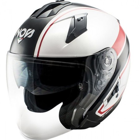 Casco Jet NOS NS-2 grafica sting bianco rosso e nero