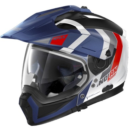 Casco Nolan N70.2 X Decurio, bianco rosso e blu opaco