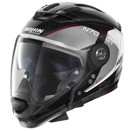 Casco Nolan N70.2 GT Lakota N-COM nero, grigio e bianco