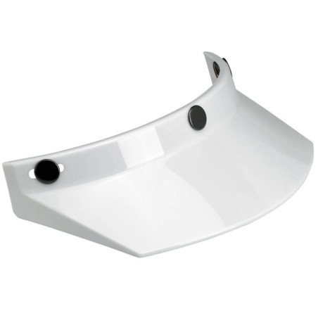 Frontino Biltwell Moto Visor bianco per caschi con attacco tre bottoni