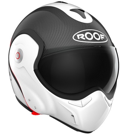 Casco modulare Roof R09 Boxxer Carbon, bianco e rosso