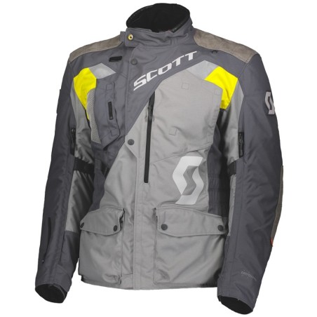 Giacca da moto Scott Dualraid Dryo grigia e gialla