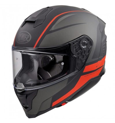 Casco Premier Hyper fibra DE 17 BM nero opaco e arancio