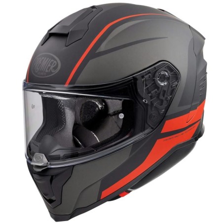 Casco Premier Hyper fibra DE 17 BM nero opaco e arancio