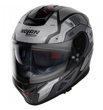 Casco Nolan N80.8 Starscream N-Com nero opaco e grigio