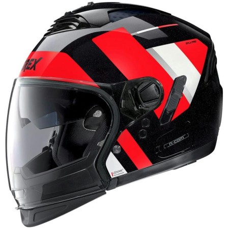 Casco Grex G4.2 Pro N-Com Swing nero metal e rosso