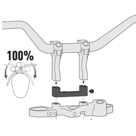 Riser manubrio SW-Motech +30mm per Harley Davidson Pan America