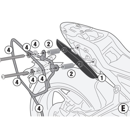 Accessorio Givi 6419KIT per montaggio telai laterali senza portapacchi su Triumph Trident 660