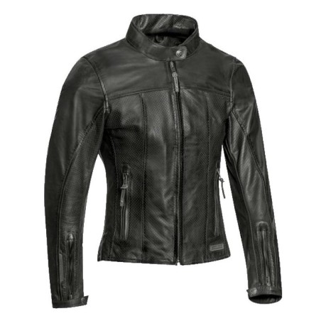 Giacca moto in pelle da donna Ixon Crank Air Lady nera