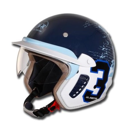 Casco La Martina grafica Polo blu e bianco