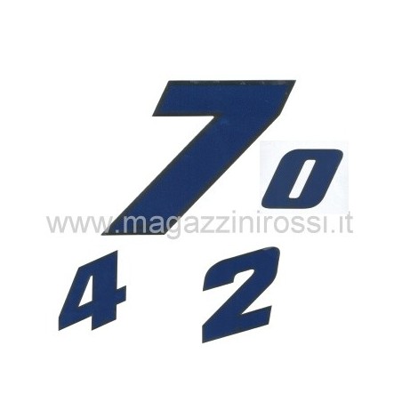 Numero adesivo anodizzato blu