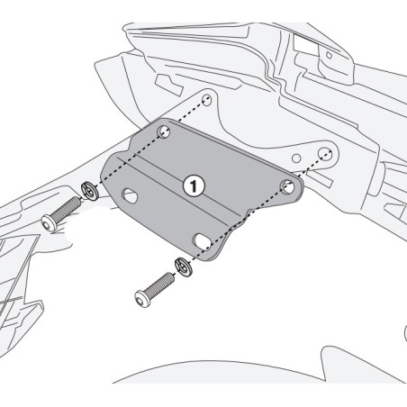 Accessorio Givi 1185 KIT per montaggio telai laterali senza portapacchi su Honda CB 650R e CBR 650R