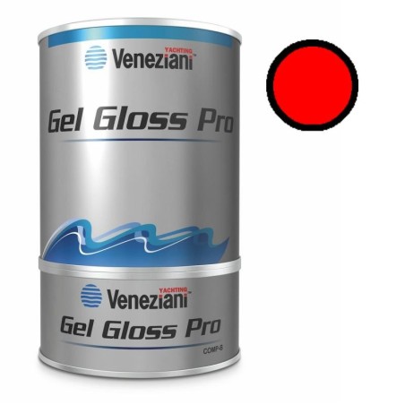 Vernice smalto Veneziani Gel Gloss Pro 0,75 lt rosso spinnaker