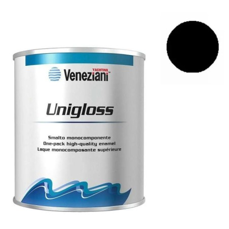 Vernice smalto Veneziani Unigloss 0,75 lt nero gondola