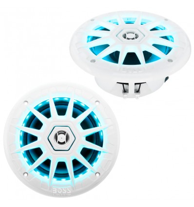 Coppia altoparlanti nautici Boss Marine MRGB65 da 400W bianchi con led