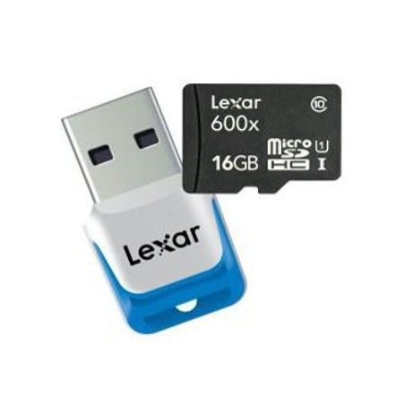 Scheda di memoria MicroSD 600x Lexar da 16GB classe 10